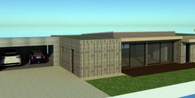 Construction dâ€™une maison ossature bois contemporaine Ã  toit plat
