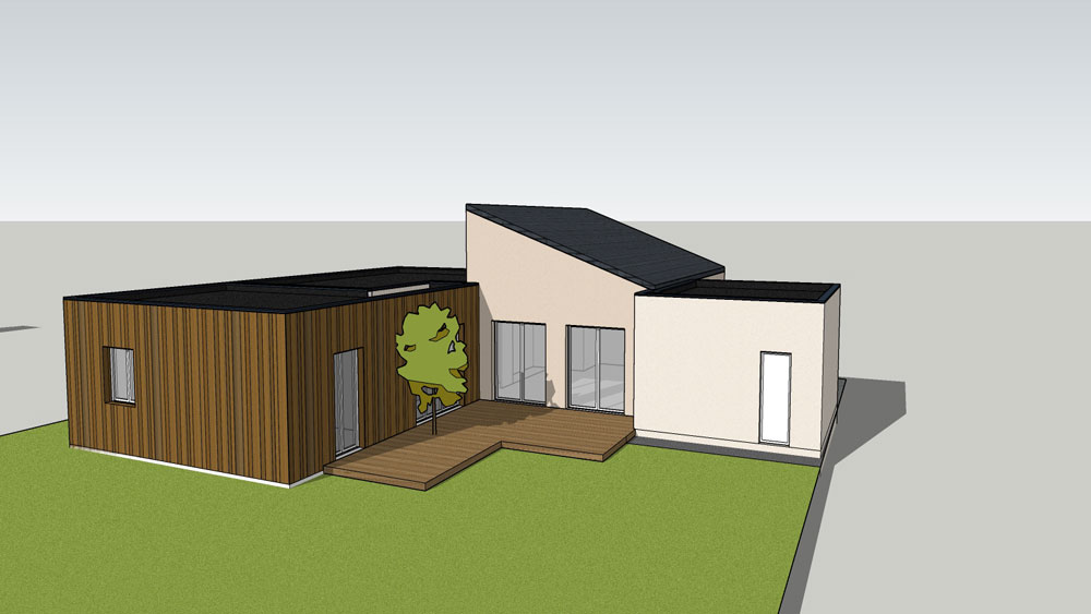 Extension d'une maison individuelle contemporaine